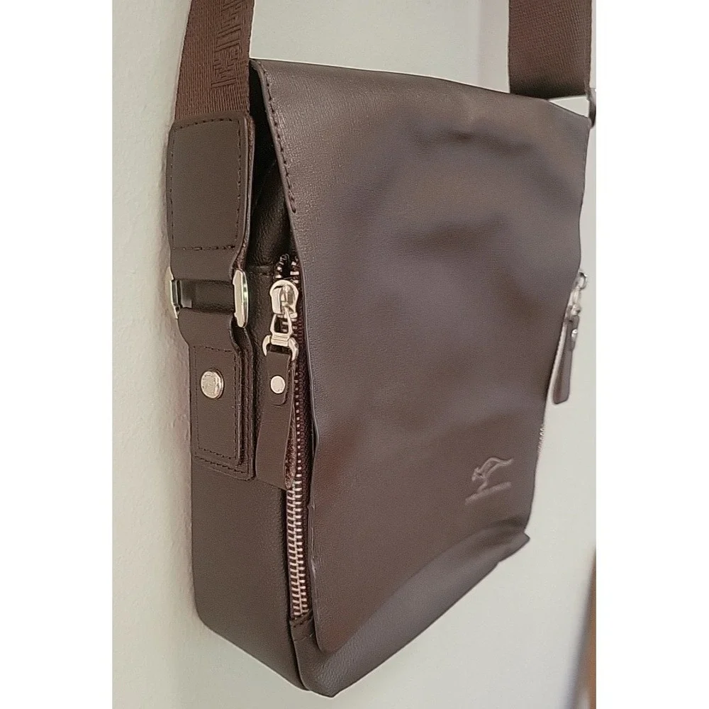 Kangaroo Kingdom Brand Messenger bag Tablet cross body Mens Leather